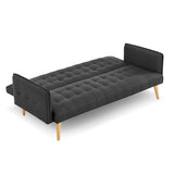 Sarantino 3 Seater Modular Linen Fabric Sofa Bed Couch - Black SOFA-M2840-LNN-BK