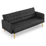 Sarantino 3 Seater Modular Linen Fabric Sofa Bed Couch - Black SOFA-M2840-LNN-BK