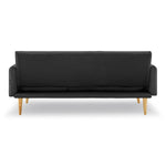 Sarantino 3 Seater Modular Linen Fabric Sofa Bed Couch - Black SOFA-M2840-LNN-BK