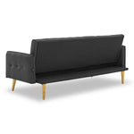 Sarantino 3 Seater Modular Linen Fabric Sofa Bed Couch - Black SOFA-M2840-LNN-BK