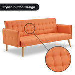 Sarantino 3 Seater Modular Linen Fabric Sofa Bed Couch Armrest Orange SOFA-M2840-LNN-OR