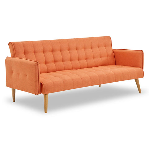 Sarantino 3 Seater Modular Linen Fabric Sofa Bed Couch Armrest Orange SOFA-M2840-LNN-OR