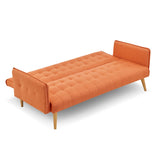 Sarantino 3 Seater Modular Linen Fabric Sofa Bed Couch Armrest Orange SOFA-M2840-LNN-OR