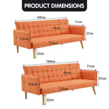 Sarantino 3 Seater Modular Linen Fabric Sofa Bed Couch Armrest Orange SOFA-M2840-LNN-OR