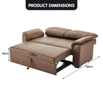 Sarantino Distressed Faux Leather Sofa Bed Couch Lounge - Brown SOFA-M2900-FBC-BRN