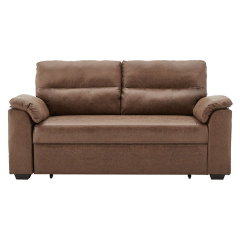 Sarantino Distressed Faux Leather Sofa Bed Couch Lounge - Brown SOFA-M2900-FBC-BRN