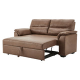 Sarantino Distressed Faux Leather Sofa Bed Couch Lounge - Brown SOFA-M2900-FBC-BRN