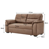 Sarantino Distressed Faux Leather Sofa Bed Couch Lounge - Brown SOFA-M2900-FBC-BRN