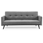 Sarantino Tufted Faux Linen 3-Seater Sofa Bed with Armrests - Light Grey SOFA-M2930-LNN-LGY