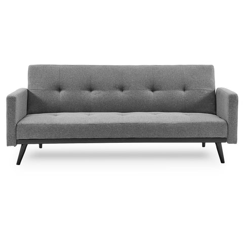 Sarantino Tufted Faux Linen 3-Seater Sofa Bed with Armrests - Light Grey SOFA-M2930-LNN-LGY