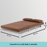 Sarantino 2-Seater Adjustable Sofa Bed Lounge Faux Linen - Brown SOFA-M30-LNN-BRN