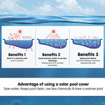 400 Micron Solar Swimming Pool Cover 9.5m x5m - Blue SPC-1C4-95X5