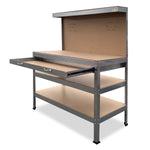 3-Layered Work Bench Garage Storage Table Tool Shop Shelf Silver TBL-3LY-WH-SL