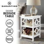 Sarantino Oliver 2-Tier Bedside Table - White TBL-48V-02-WH