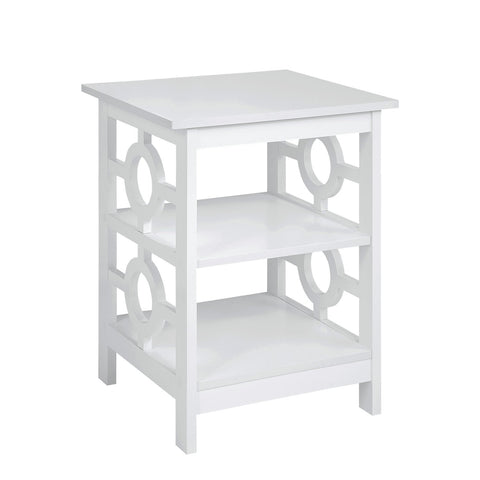 Sarantino Oliver 2-Tier Bedside Table - White TBL-48V-02-WH