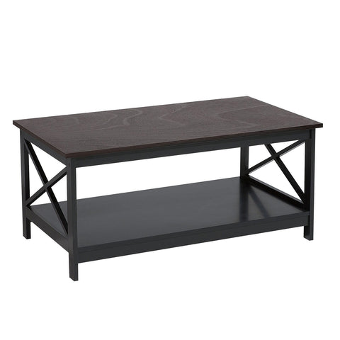 Sarantino Irene Black Cross Coffee Table TBL-NTD-007-26