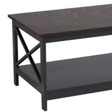 Sarantino Irene Black Cross Coffee Table TBL-NTD-007-26