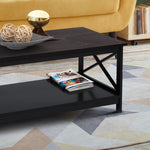 Sarantino Irene Black Cross Coffee Table TBL-NTD-007-26