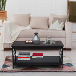 Sarantino Irene Black Cross Coffee Table TBL-NTD-007-26