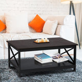 Sarantino Irene Black Cross Coffee Table TBL-NTD-007-26