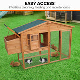 Furtastic Large Chicken Coop & Rabbit Hutch With Ramp WCC-JOY-003-LHR