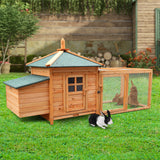 Furtastic Large Wooden Chicken Coop Rabbit Hutch Nesting Box Fir Wood WCC-JOY-004-LHN