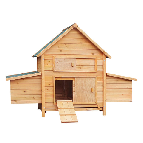 Furtastic Wooden Chicken Coop & Rabbit Hutch With Ramp Nesting Boxes WCC-JOY-008-HBR