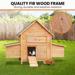 Furtastic Wooden Chicken Coop & Rabbit Hutch With Ramp Nesting Boxes WCC-JOY-008-HBR