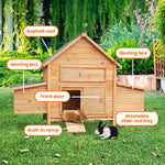 Furtastic Wooden Chicken Coop & Rabbit Hutch With Ramp Nesting Boxes WCC-JOY-008-HBR