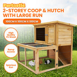 Furtastic 2-Storey Chicken Coop & Rabbit Hutch With Large Run WCC-JOY-009-CSR